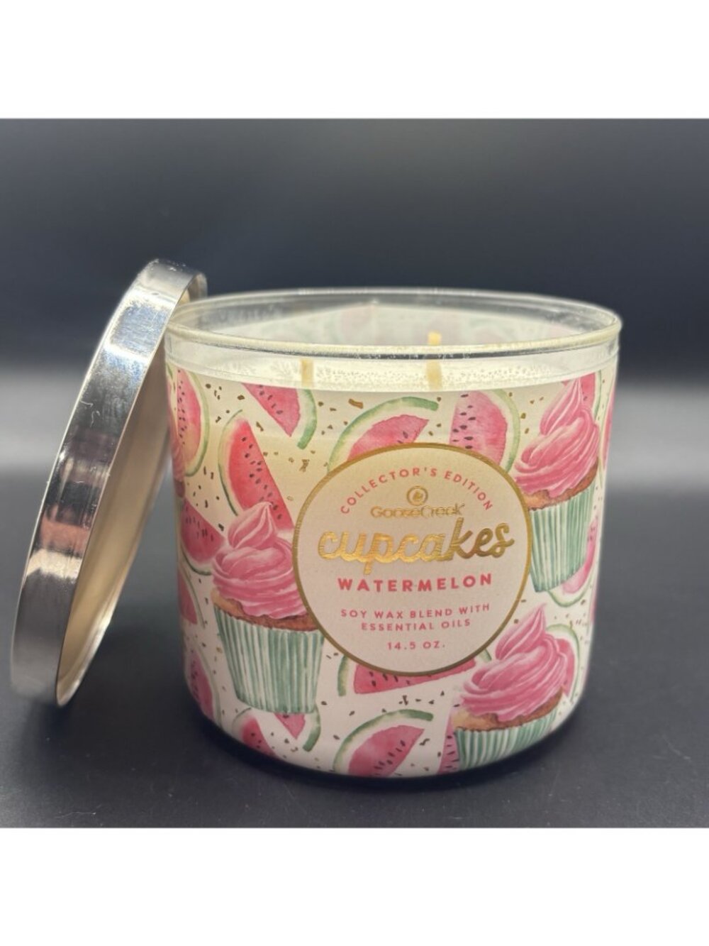 Goose Creek Watermelon Cupcakes 3 Wick Candle 14.5 oz Fruity Gourmand Bakery - Picture 12 of 16